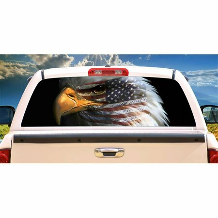 ENTRETENIMIENTO Warbird Rear Window Graphic Bald Eagle View Thru Vinyl Truck Decal EN2678452